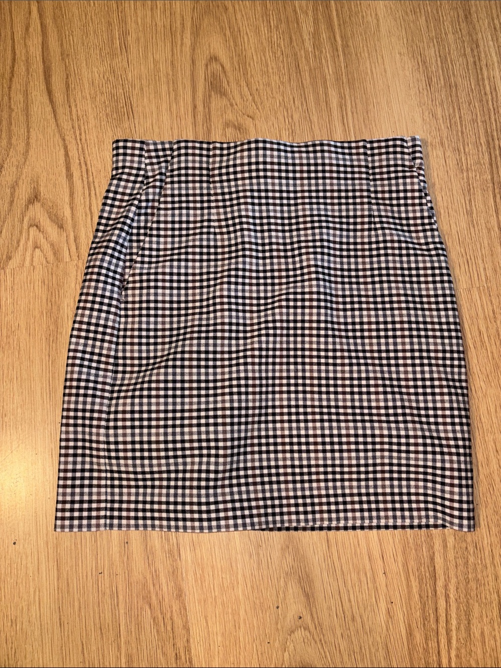 Dynamite Black & White Gingham Mini Skirt